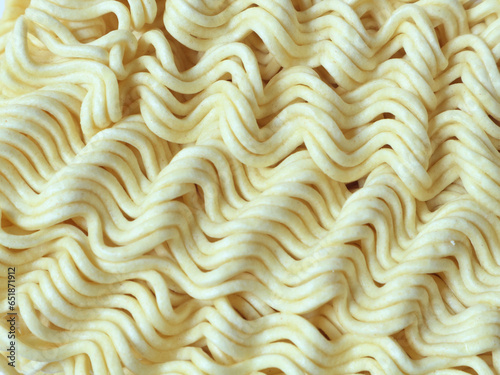 Close up of raw instant noodle texture