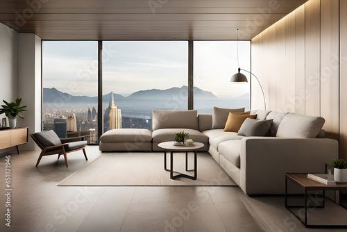 modern living room with a view © MuhammadAshir