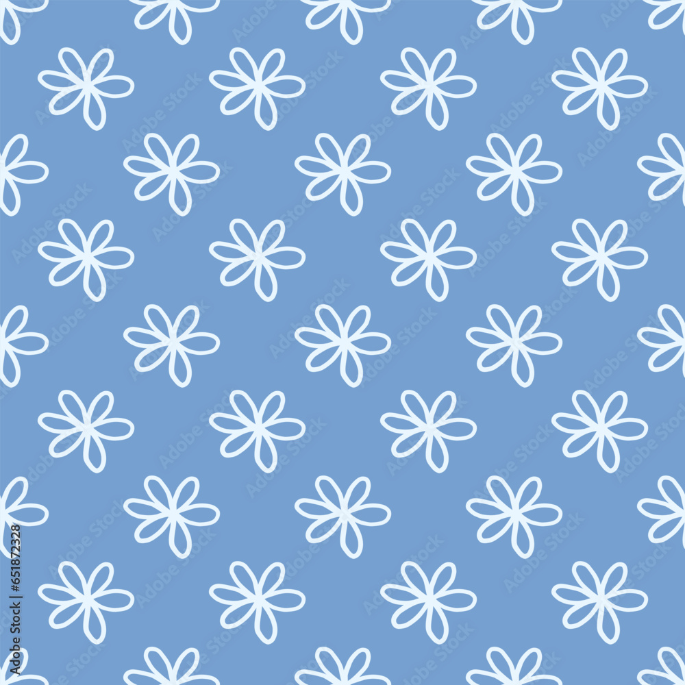 Simple cute floral seamless pattern vector