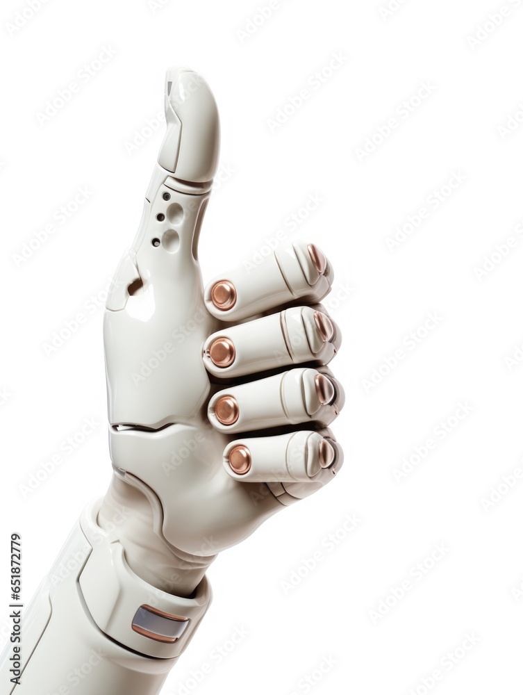 robot hand with a thumb up emoji white background robot hand with a thumb up emoji white background