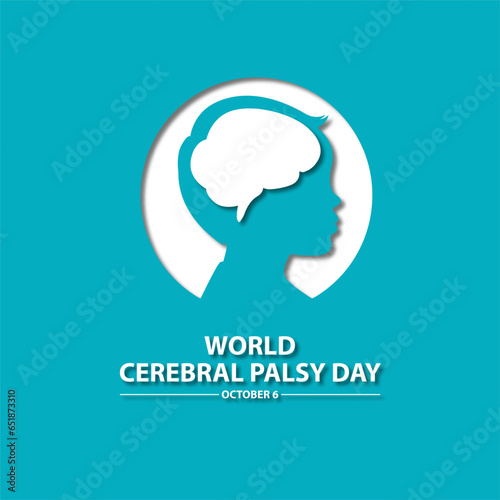World Cerebral Palsy Day October 6 Background Vector Illustration