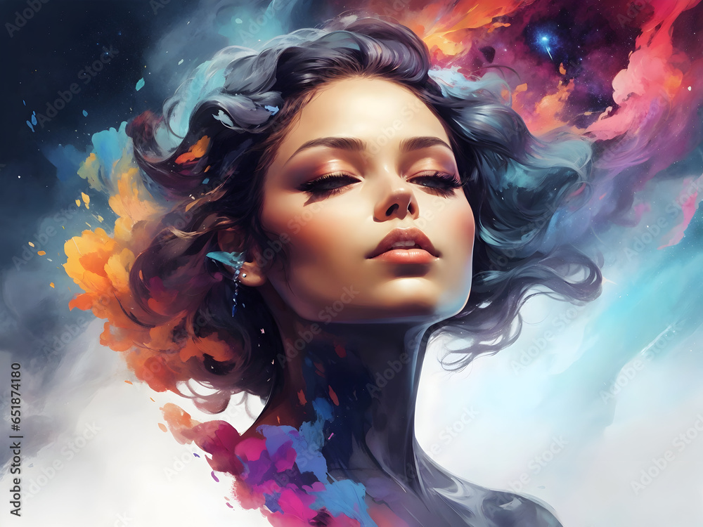 beautiful fantasy abstract portrait of a beautiful woman