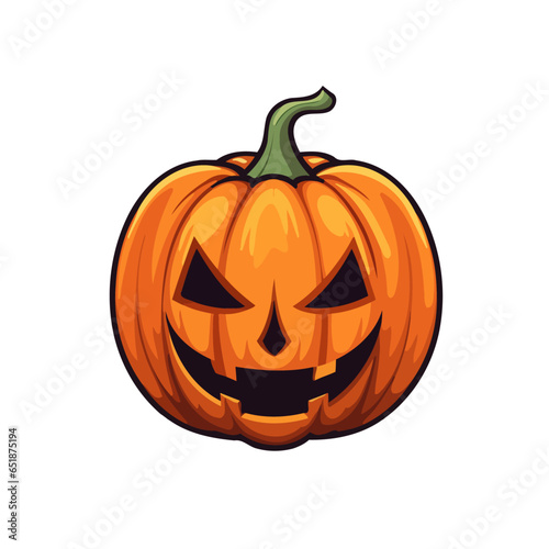 halloween jack-o-lantern pumpkin isolated on white