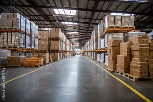 Wallpaper Mural 荷物が多く保管された物流倉庫内のイメージ Torontodigital.ca