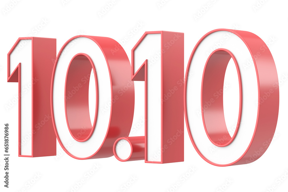 10.10 sale. October sale. 3D illustration. 10.10 sale. October sale. 3D illustration.