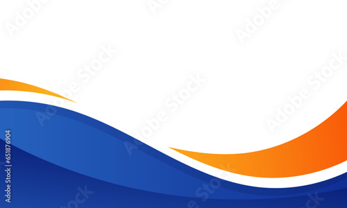 Modern blue orange and white curve background. Vector illustration	