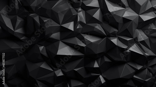 Abstract black crystal background with a faceted texture. © Dhiman