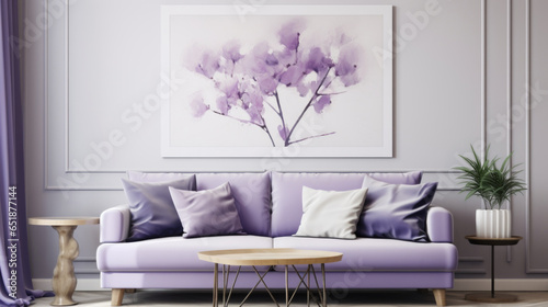A modern living room with a touch of elegance. Lavender