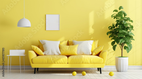 Contemporary living room setup for relaxation. Lemon