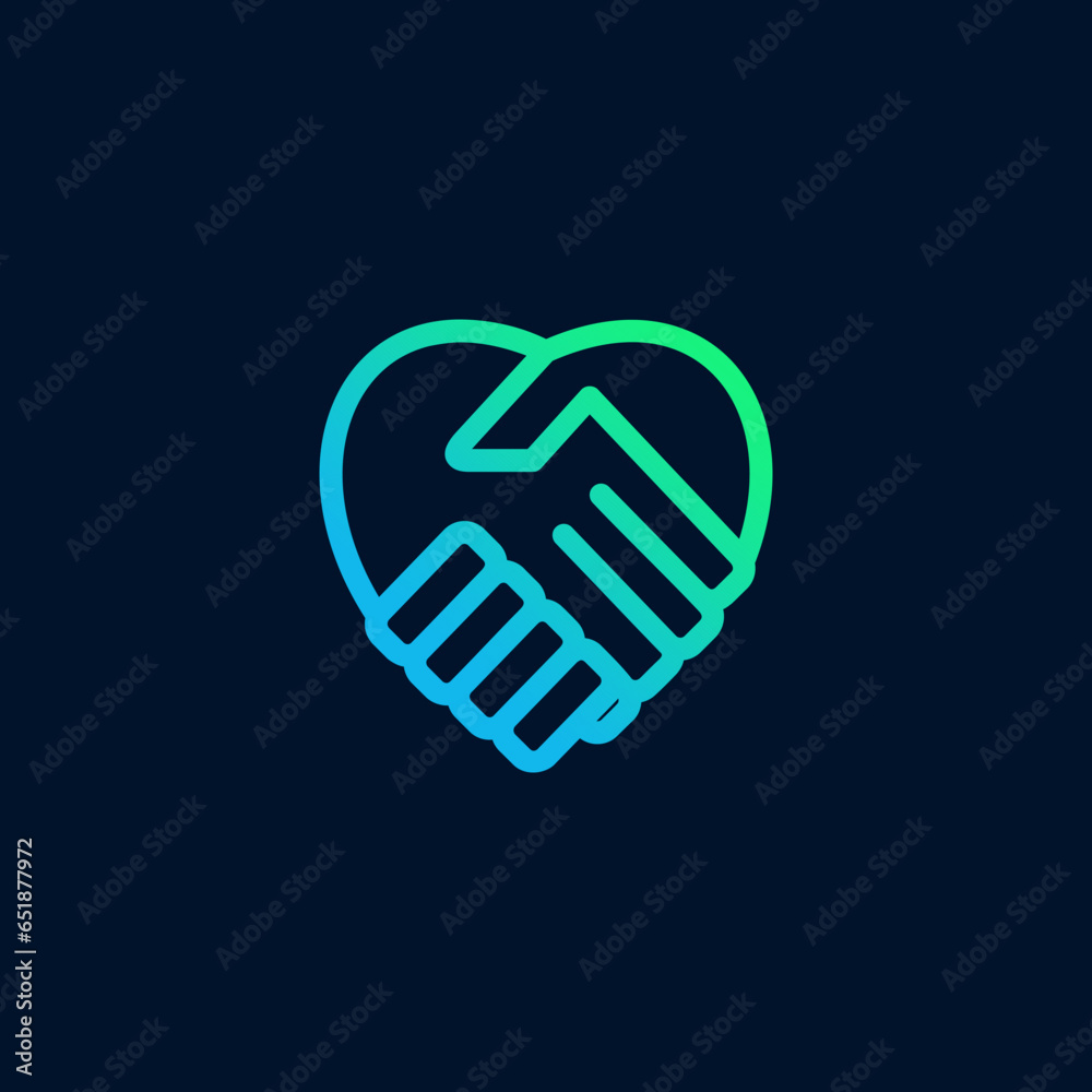 love with handshake logo design love with handshake logo design