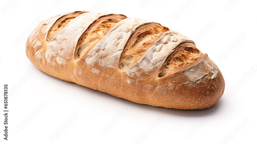 loaf of bread isolated on white