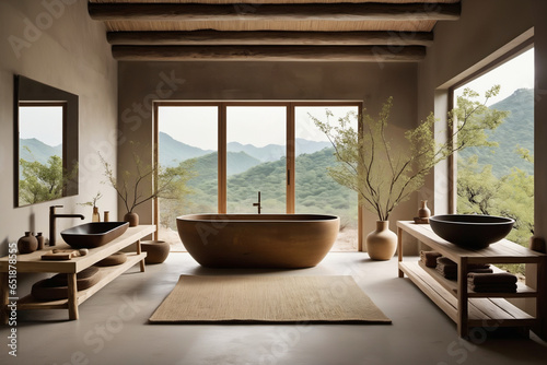 Wabi-sabi Style Bathroom Space Design