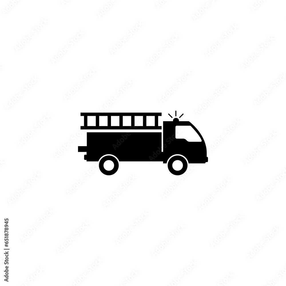  Fire truck icon isolated on transparent background