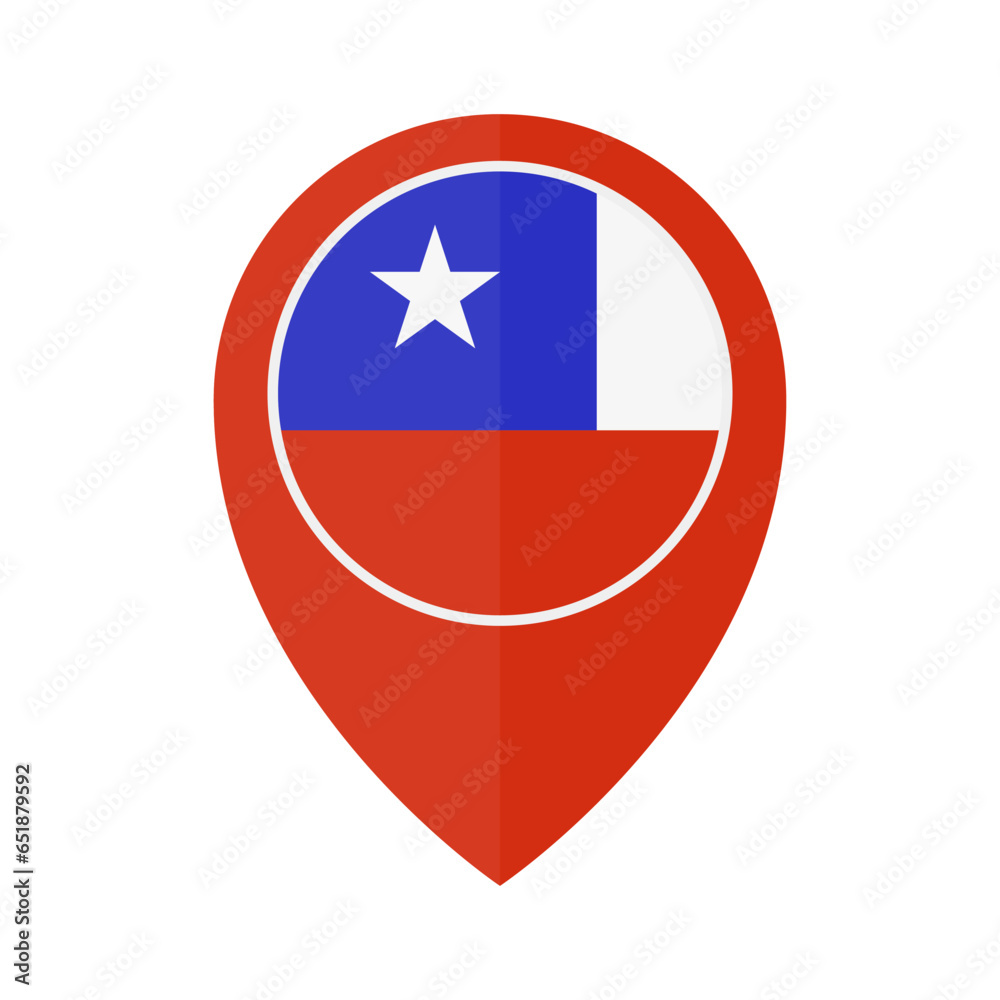 Chile map pin icon. Vector. Chile map pin icon. Vector.