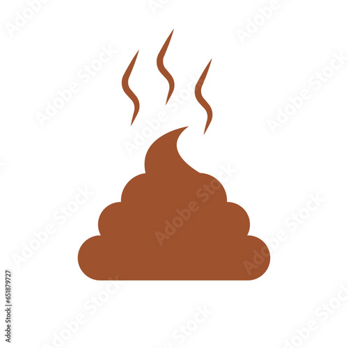 Brown poop and poop smell icon. Vector.