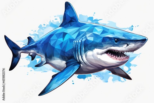 Shark Sticker On Isolated Background photo
