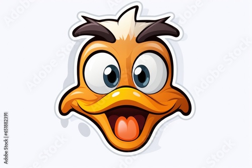 Shocked Duck Face Sticker On Isolated Background