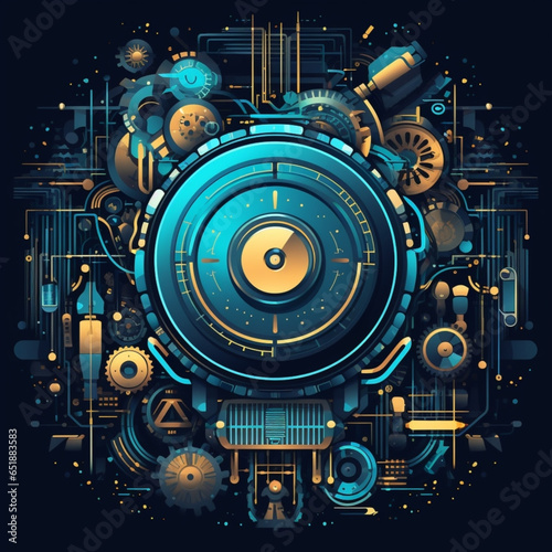 abstract technology background with gears