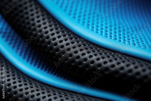 Neoprene Fabric's Intricate Textures and Patterns Revealed in Vibrant Macro Close-Up Shot, Showcasing Durable and Flexible Material for Fashion and Manufacturing. photo