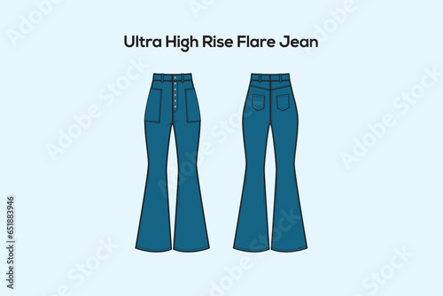 Ultra High Rise Flare Jean