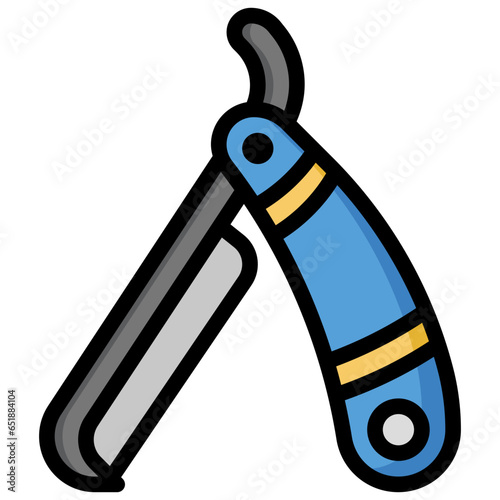 STRAIGHT RAZOR filled outline icon,linear,outline,graphic,illustration