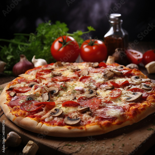a French pizza with tomato sauce