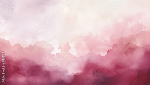 Watercolor burgundy abstract background. Watercolour maroon splash texture. Vector watercolour pattern.