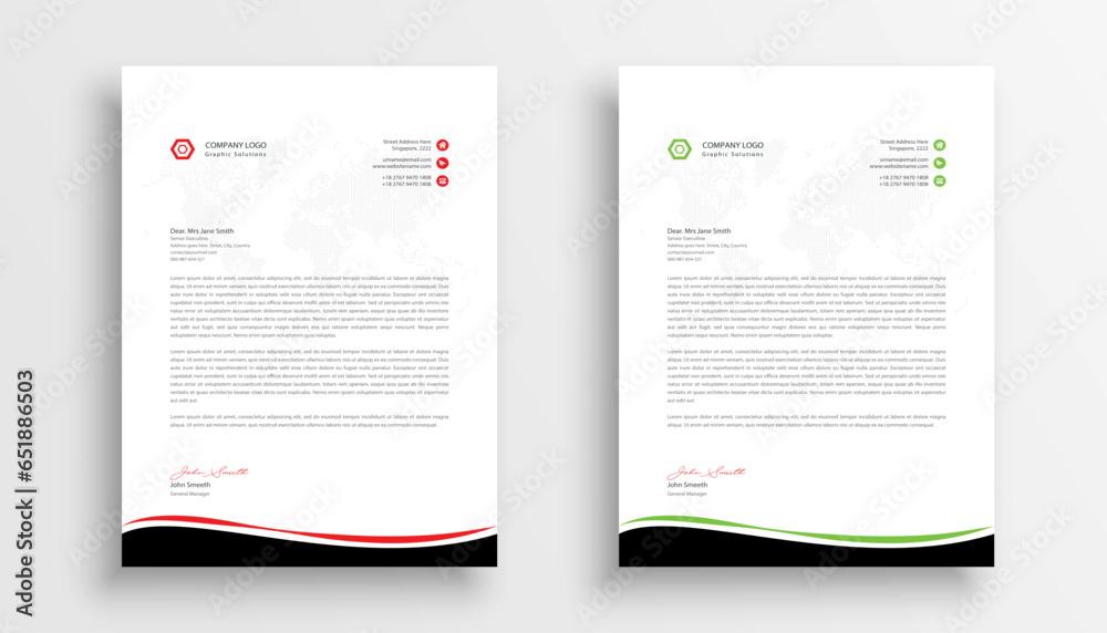 Professional and modern corporate business letterhead design