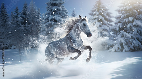 horse in the snow. © Ilona
