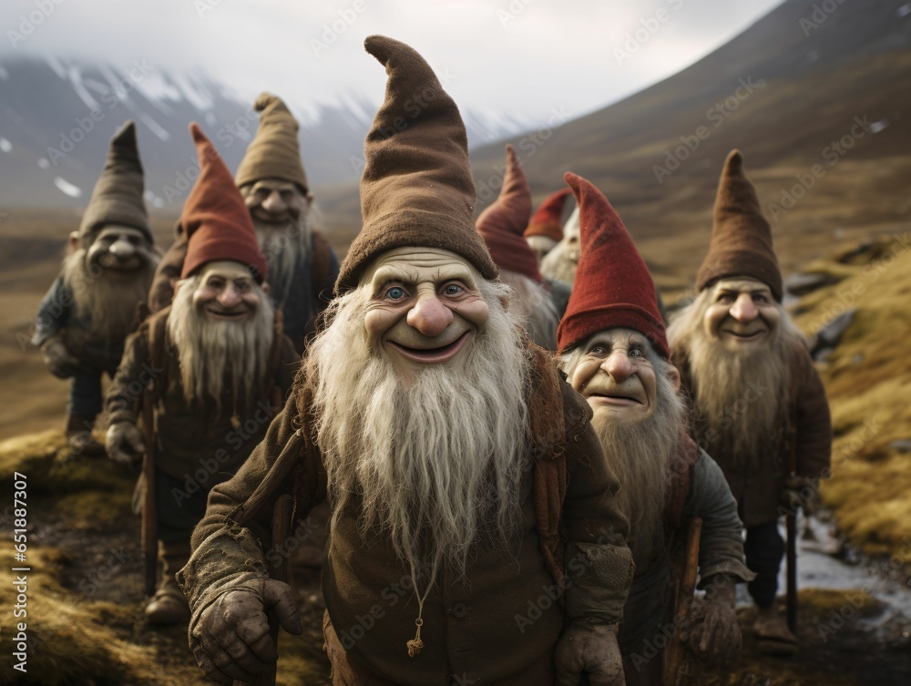 There are thirteen funny Christmas trolls in Iceland, known as Jólasveinar. These trolls carry Christmas presents in the northern countries much like Santa Claus in other countries. digital AI - obrazy, fototapety, plakaty 