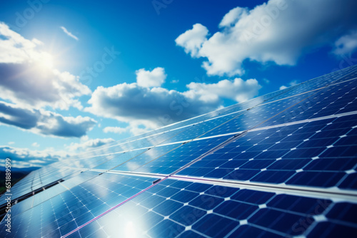 Harnessing sunlight to generate electricity with solar panels for access 