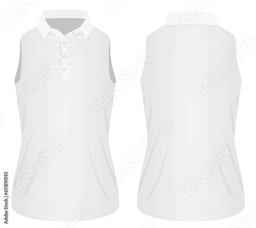 Women sleeveless polo t shirt. vector illustration