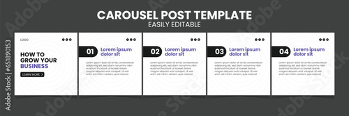 Editable Business carousel post for social media use. Instagram carousel post template for business.	
