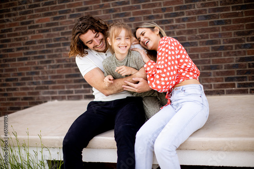 Family with a mother, fathe...