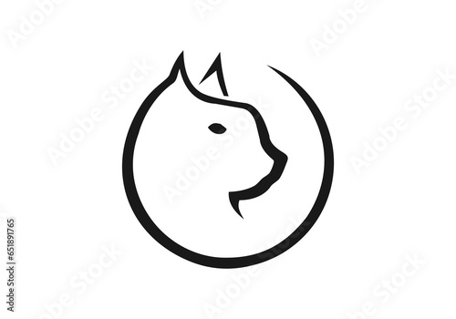 cat head logo illustration template