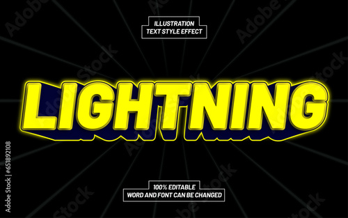 Lightning 3D Bold Text Style Effect