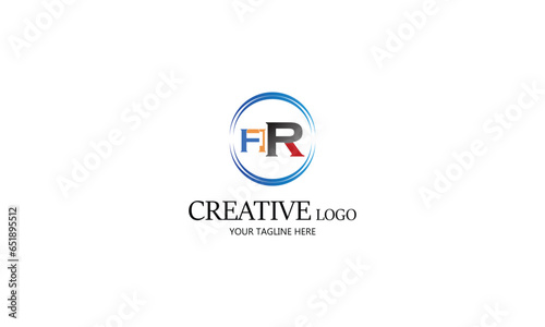 FAR FR creative circle blur gradient logo design for all kind of business.