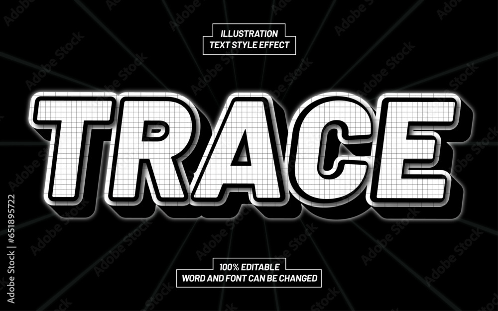 Trace 3D Bold Text Style Effect Trace 3D Bold Text Style Effect