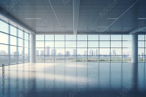 Empty office open space interior. Business conference company background