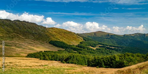 Fototapeta Naklejka Na Ścianę i Meble -  A mountain range in the Bieszczady Mountains in the area of Tarnica, Halicz and Rozsypaniec.