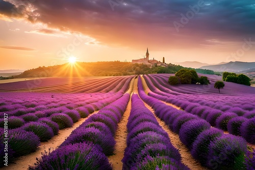 lavender field at sunrise