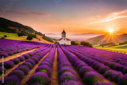 lavender field at sunset © Mateen