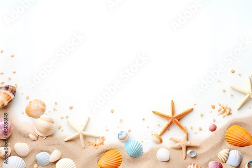 貝殻と砂のフレーム-ハート（3D）