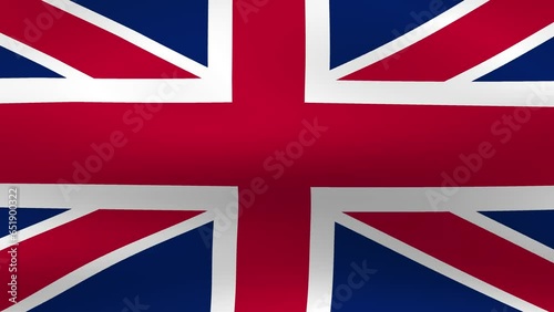 United Kingdom Flag Smooth Waving Animation. Wonderful Flag of the United Kingdom with Folds. Flag background. 4k 3D render.