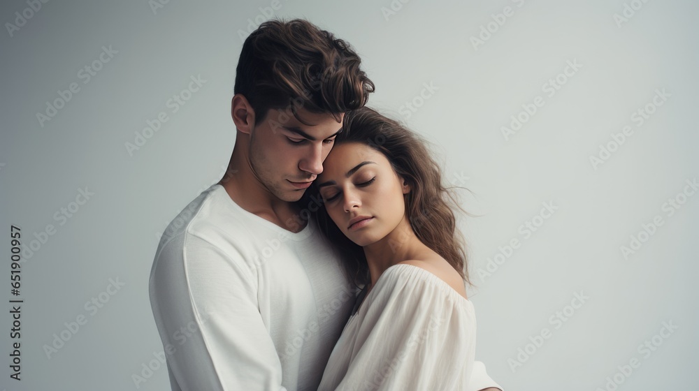 beautiful young couple hugging beautiful young couple hugging