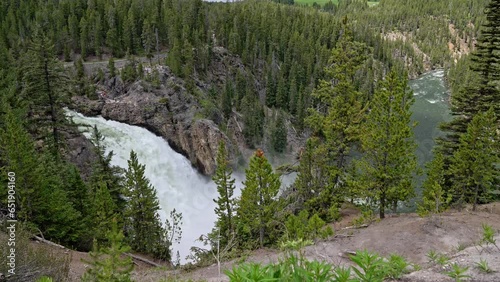 Upper Falls of Yellowstone River, Yellowstone National Park, Wyoming, United States of Americaa photo