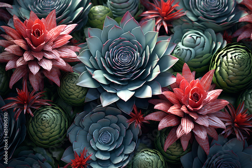 botanical floral pattern texture background, cactus flowers tropic cards