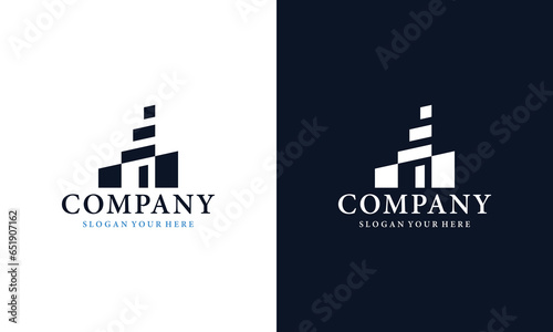 Modern Real Estate company Logo Design. Building  Construction Industry Work Logo Icon Concept. Residential contractor  General Contractor and Commercial Office Property business logo.