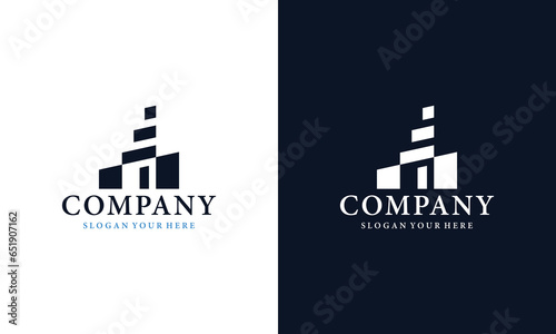 Modern Real Estate company Logo Design. Building, Construction Industry Work Logo Icon Concept. Residential contractor, General Contractor and Commercial Office Property business logo.