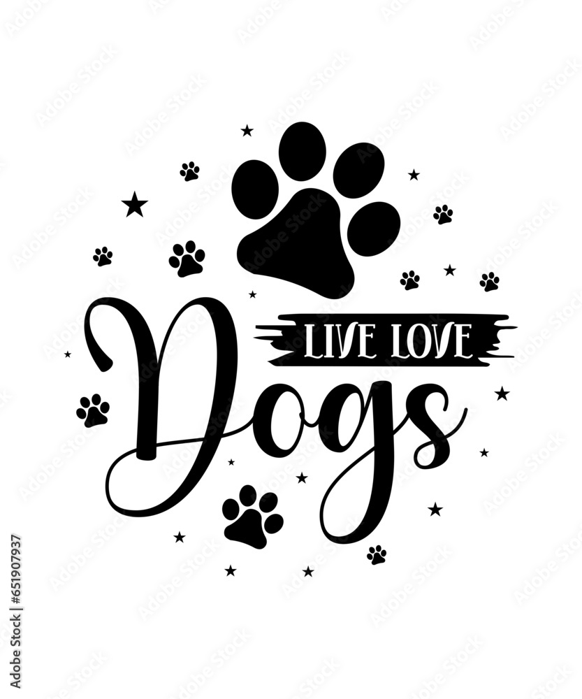 Dog Clipart Bundle, Dog Svg Bundle, Paw Prints Svg, Dog Monogram Svg